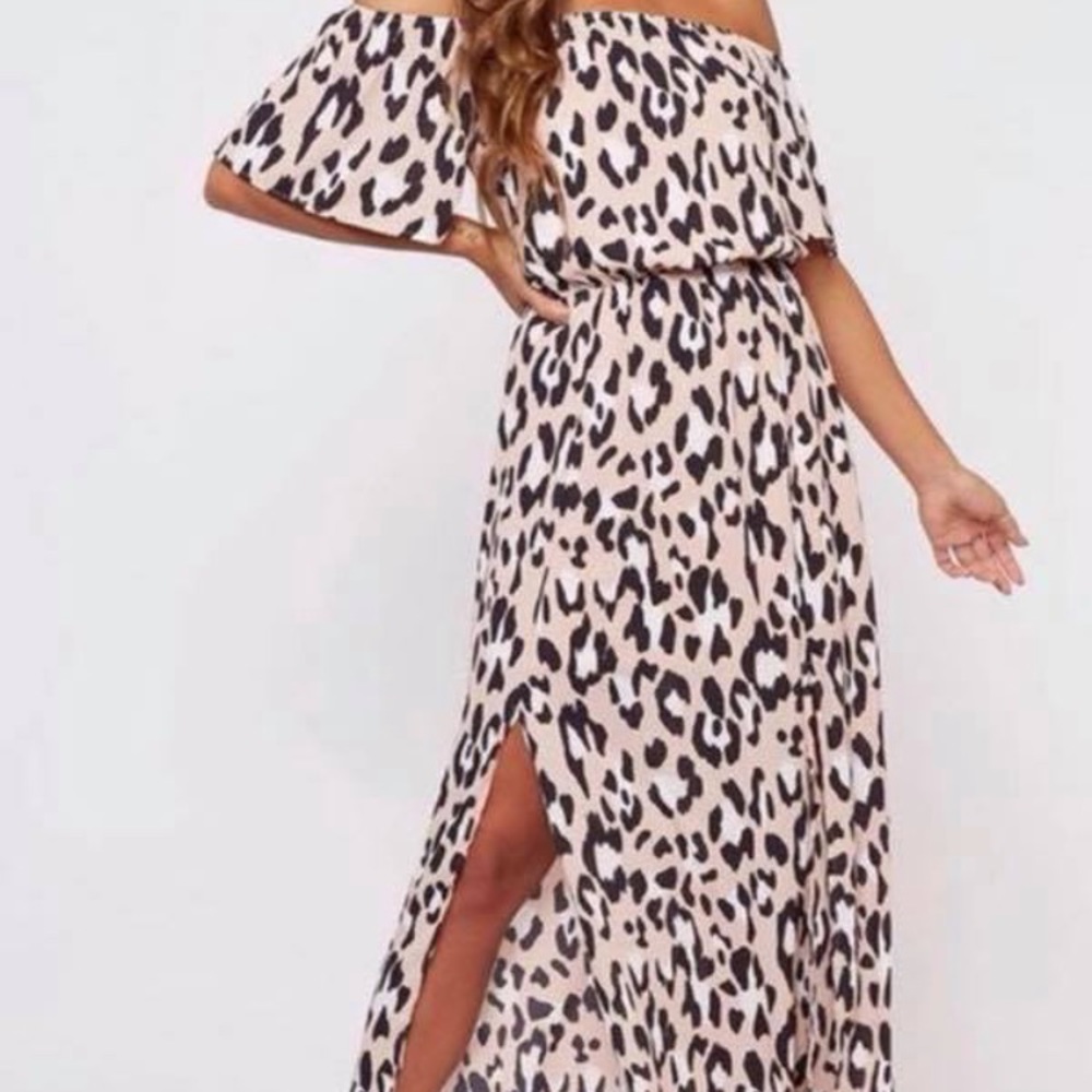 🆕NWT Leopard Print Strapless Maxi Dress